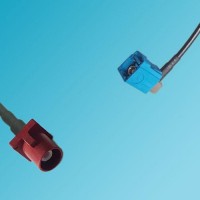 FAKRA SMB L Male to FAKRA SMB Z Female Right Angle RF Cable