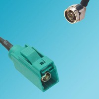 FAKRA SMB Z Female to N Male Right Angle RF Cable