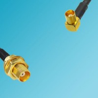 MCX Bulkhead Female to MCX Female Right Angle RF Cable