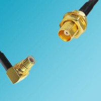 SMC Male Right Angle to MCX Bulkhead Female RF Cable
