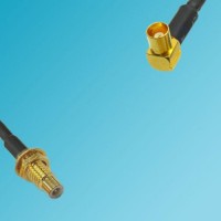 SMC Bulkhead Male to MCX Female Right Angle RF Cable