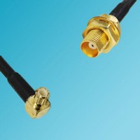 MCX Male Right Angle to MCX Bulkhead Female RF Cable