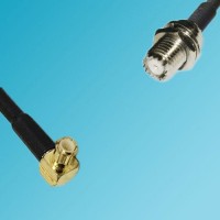 MCX Male Right Angle to Mini UHF Bulkhead Female RF Cable