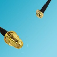 MCX Male Right Angle to RP SMA Bulkhead Female RF Cable