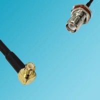 MCX Male Right Angle to RP TNC Bulkhead Female RF Cable
