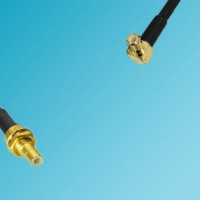 MCX Male Right Angle to SMB Bulkhead Male RF Cable