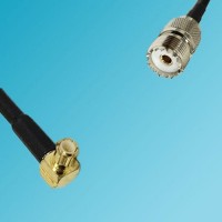 UHF Female to MCX Male Right Angle RF Cable