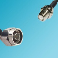 Mini UHF Bulkhead Female to N Male Right Angle RF Coaxial Cable