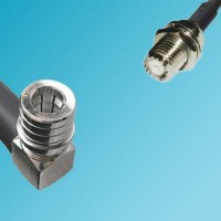 QMA Male Right Angle to Mini UHF Bulkhead Female RF Cable
