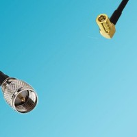 Mini UHF Male to SMB Female Right Angle RF Coaxial Cable