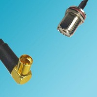 UHF Bulkhead Female to MMCX Female Right Angle RF Cable