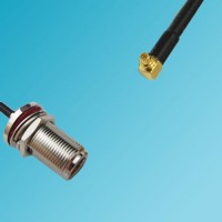 N Bulkhead Female to RP MMCX Male Right Angle RF Coaxial Cable