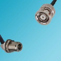 N Bulkhead Female Right Angle to RP BNC Male RF Cable