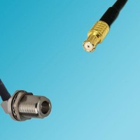 N Bulkhead Female Right Angle to RP MCX Male RF Cable