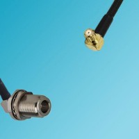 N Bulkhead Female Right Angle to RP MCX Male Right Angle RF Cable