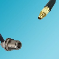N Bulkhead Female Right Angle to RP MMCX Male RF Cable