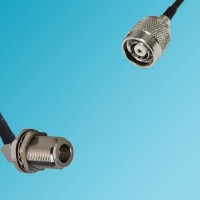 N Bulkhead Female Right Angle to RP TNC Male RF Cable