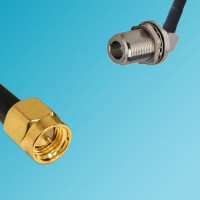 N Bulkhead Female Right Angle to SMA Male RF Cable