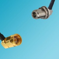 N Bulkhead Female Right Angle to SMA Male Right Angle RF Cable