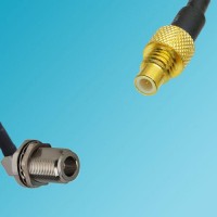 N Bulkhead Female Right Angle to SMC Male RF Cable
