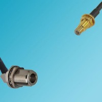 N Bulkhead Female Right Angle to SMC Bulkhead Male RF Cable