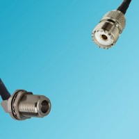 N Bulkhead Female Right Angle to UHF Female RF Cable