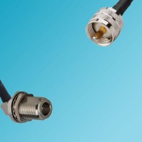 N Bulkhead Female Right Angle to UHF Male RF Cable