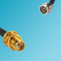 N Male Right Angle to SMA Bulkhead Female RF Coaxial Cable