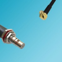 MCX Male Right Angle to QMA Bulkhead Female RF Cable