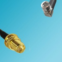 QMA Male Right Angle to RP SMA Bulkhead Female RF Cable