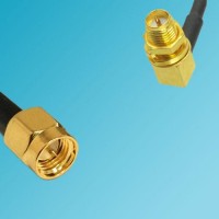 RP SMA Bulkhead Female Right Angle to SMA Male RF Cable