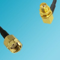 RP SMA Male to RP SMA Bulkhead Female Right Angle RF Cable