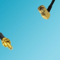 RP SMA Male Right Angle to SMB Bulkhead Male RF Coaxial Cable