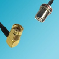 UHF Bulkhead Female to RP SMA Male Right Angle RF Cable