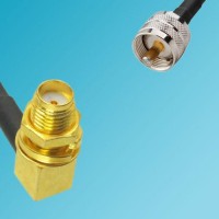 UHF Male to SMA Bulkhead Female Right Angle RF Cable