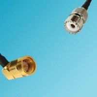 UHF Female to SMA Male Right Angle RF Cable