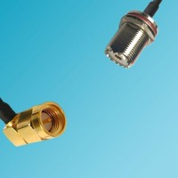 UHF Bulkhead Female to SMA Male Right Angle RF Cable