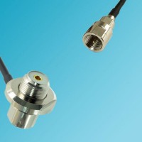 UHF Bulkhead Female Right Angle to FME Male RF Cable