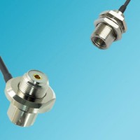 UHF Bulkhead Female Right Angle to FME Bulkhead Male RF Cable