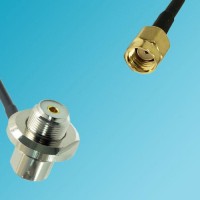 UHF Bulkhead Female Right Angle to RP SMA Male RF Cable