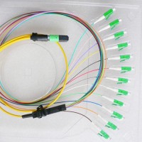 12 Fiber MTP/APC LC/APC 9/125 OS2 Singlemode Fanout Patch Cable