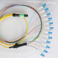 12 Fiber MTP/APC LC 9/125 OS2 Singlemode Fanout Patch Cable