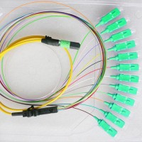 12 Fiber MTP/APC SC/APC 9/125 OS2 Singlemode Fanout Patch Cable