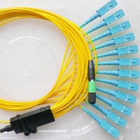 12 Fiber MPO/APC SC 9/125 OS2 Singlemode Fanout Patch Cable