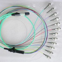 12 Fiber MTP FC 50/125 OM3 Multimode Fanout Patch Cable
