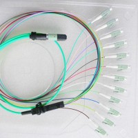12 Fiber MTP LC 50/125 OM3 Multimode Fanout Patch Cable
