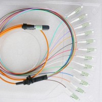 12 Fiber MTP LC 50/125 OM2 Multimode Fanout Patch Cable