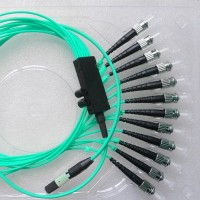 12 Fiber MPO ST 50/125 OM3 Multimode Fanout Patch Cable
