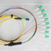 8 Fiber MTP/APC LC/APC 9/125 OS2 Singlemode Fanout Patch Cable