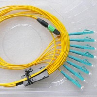 8 Fiber MPO/APC LC 9/125 OS2 Singlemode Fanout Patch Cable